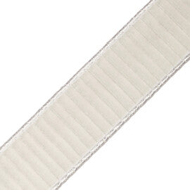 2" Chloe Pleated Velvet Border Trim by Samuel & Sons in Ecru
