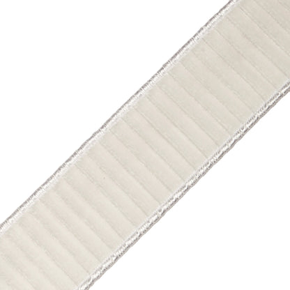 2" Chloe Pleated Velvet Border Trim by Samuel & Sons in Ecru