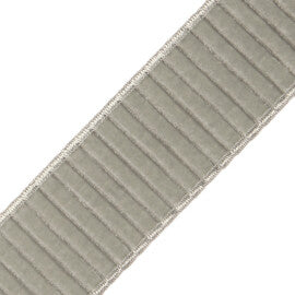 2" Chloe Pleated Velvet Border Trim by Samuel & Sons in Mist