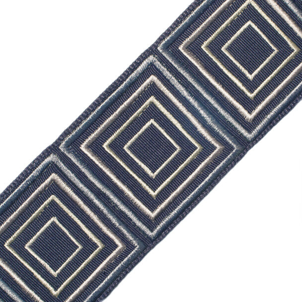 2.75" Matilde Embroidered Border Trim by Samuel & Sons in Gulf
