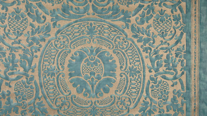 Orsini Blue-green & silvery gold texture