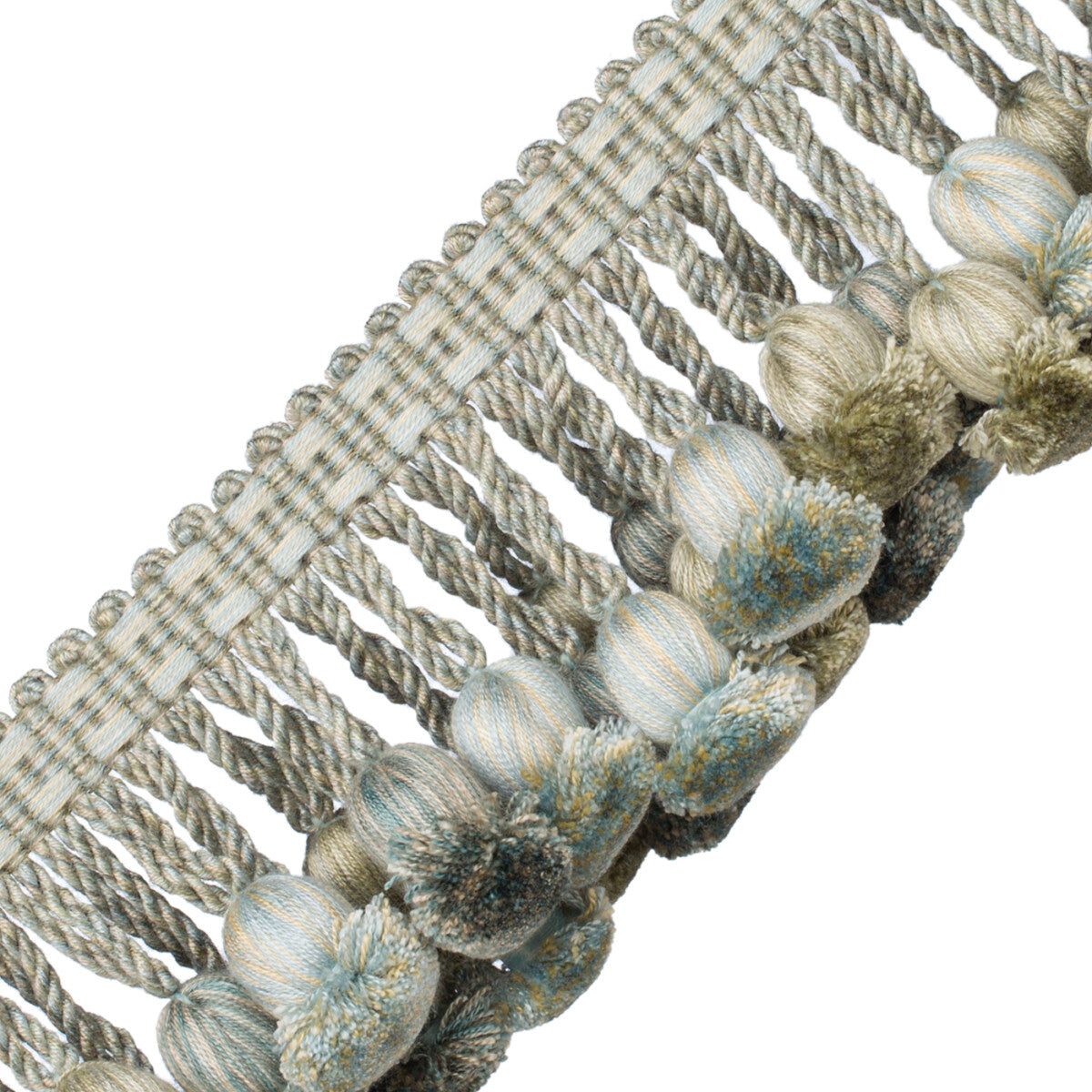 Kensington Onion Tassel Fringe Trim by Samuel & Sons in Sea Glass