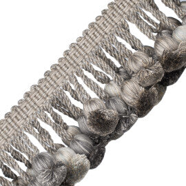 Kensington Onion Tassel Fringe Trim by Samuel & Sons in Platinum
