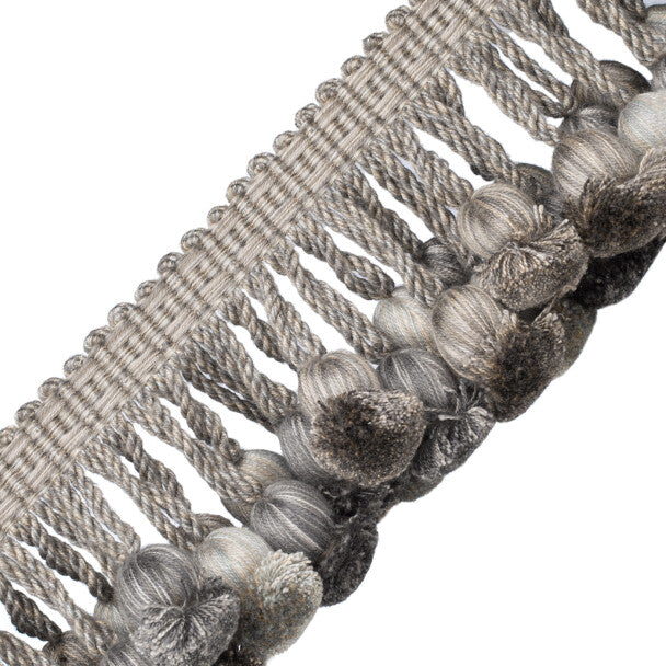 Kensington Onion Tassel Fringe Trim by Samuel & Sons in Platinum