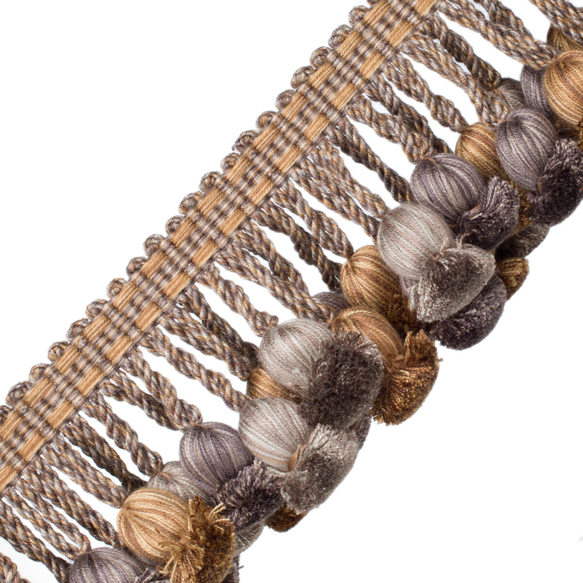 Kensington Onion Tassel Fringe Trim by Samuel & Sons in Field Stone