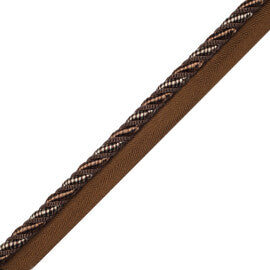 3/8" Aurelia Cord With Tape Trim by Samuel & Sons in Chocolate