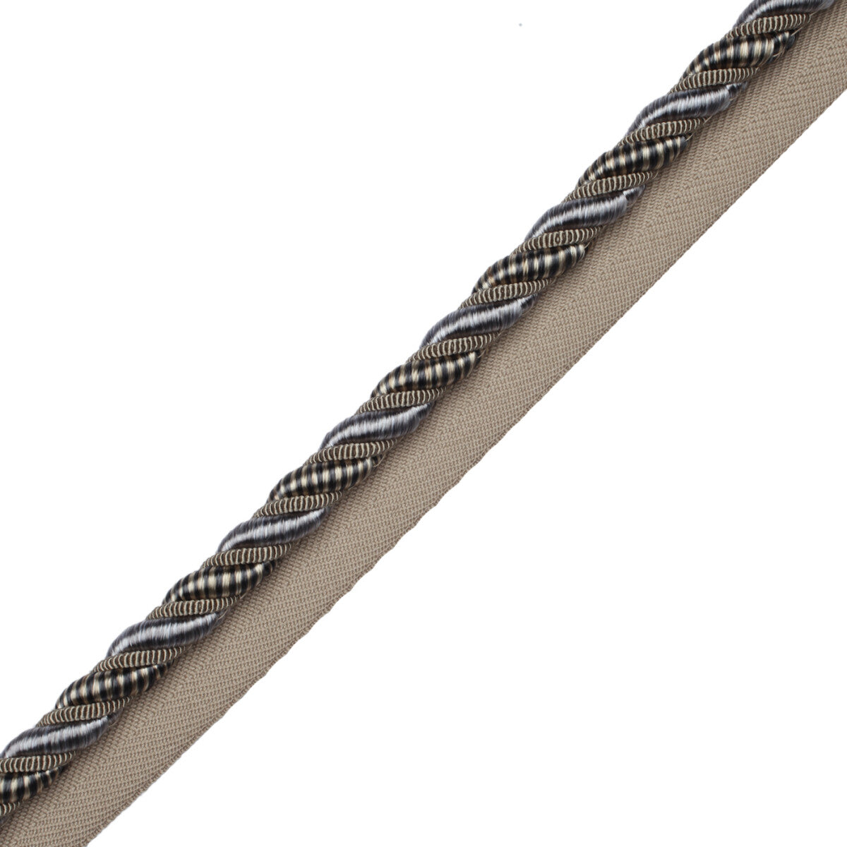 3/8" Aurelia Cord With Tape Trim by Samuel & Sons in Mica
