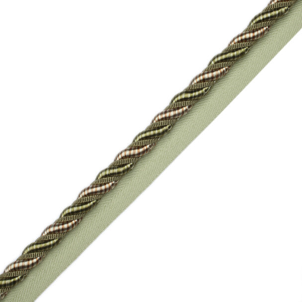 3/8" Aurelia Cord With Tape Trim by Samuel & Sons in Sage