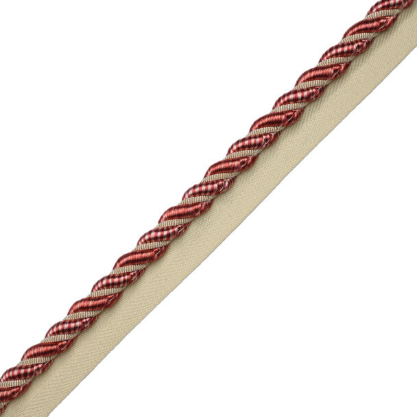 3/8" Aurelia Cord With Tape Trim by Samuel & Sons in Shell