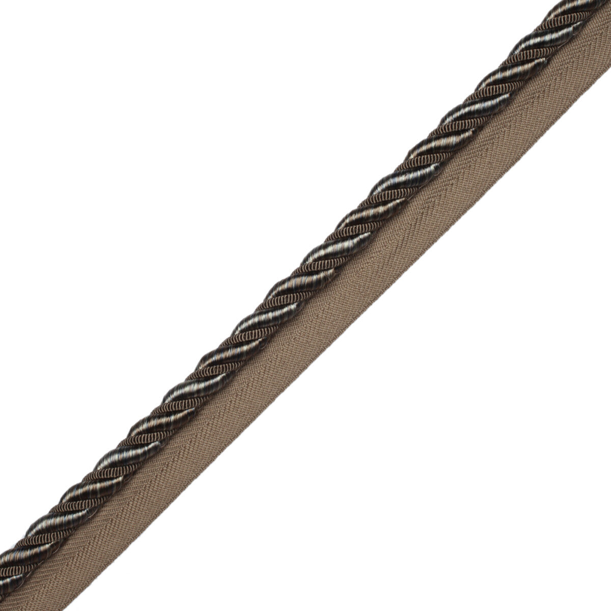 3/8" Aurelia Cord With Tape Trim by Samuel & Sons in Gris
