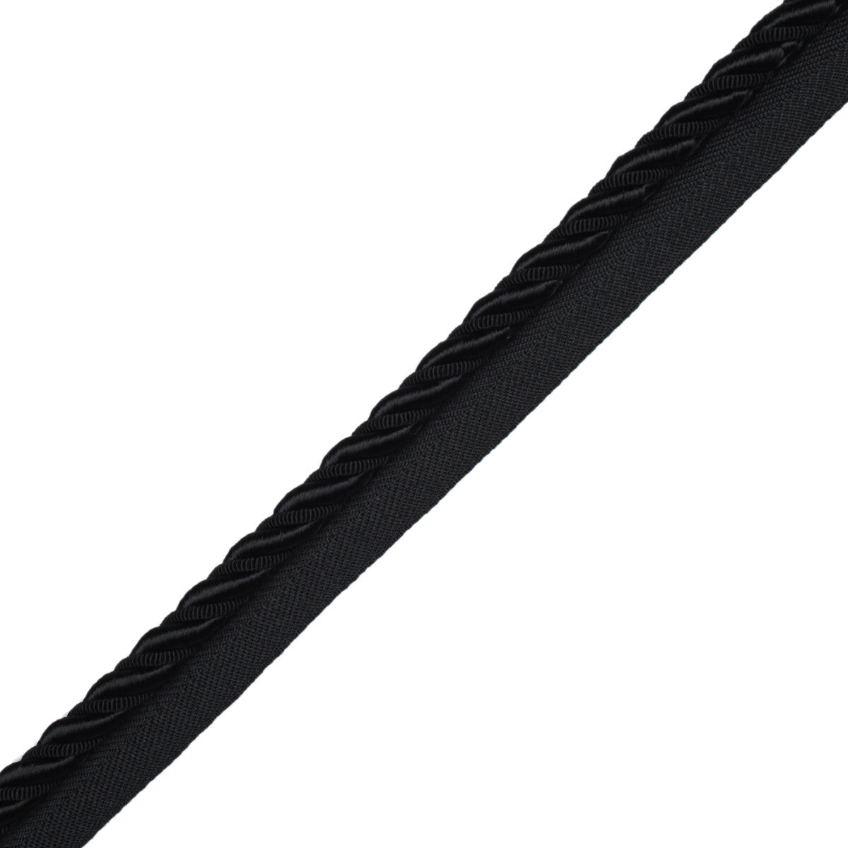 3/8" Aurelia Cord With Tape Trim by Samuel & Sons in Onyx