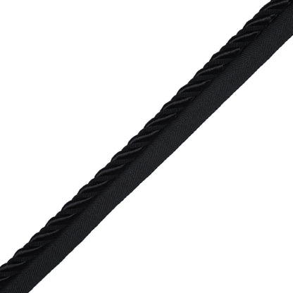 3/8" Aurelia Cord With Tape Trim by Samuel & Sons in Onyx
