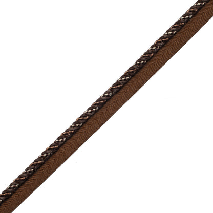 1/4" Aurelia Cord With Tape Trim by Samuel & Sons in Chocolate
