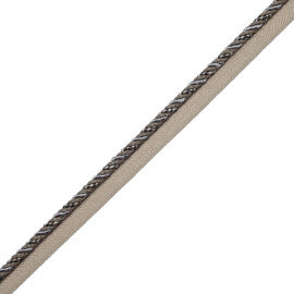 1/4" Aurelia Cord With Tape Trim by Samuel & Sons in Mica