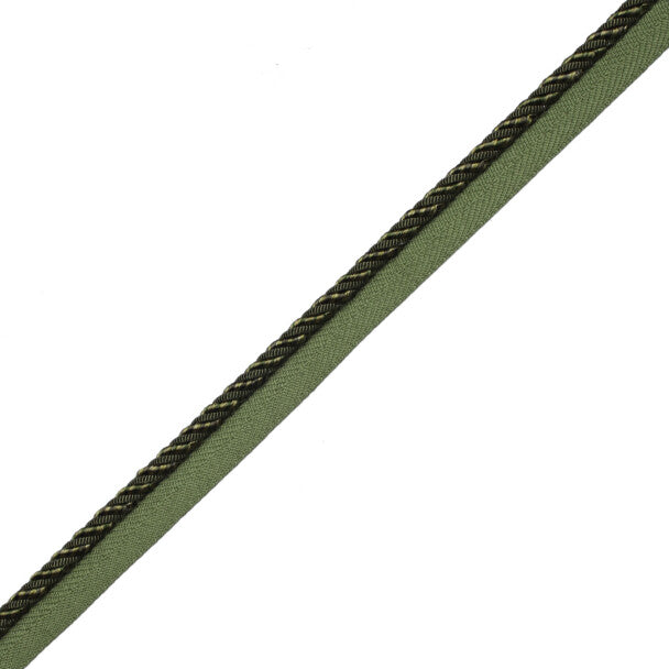1/4" Aurelia Cord With Tape Trim by Samuel & Sons in Loden