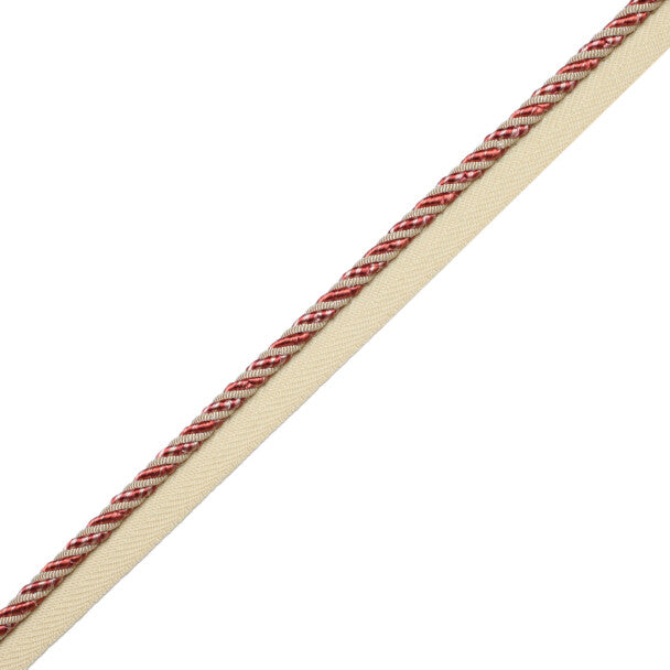 1/4" Aurelia Cord With Tape Trim by Samuel & Sons in Shell