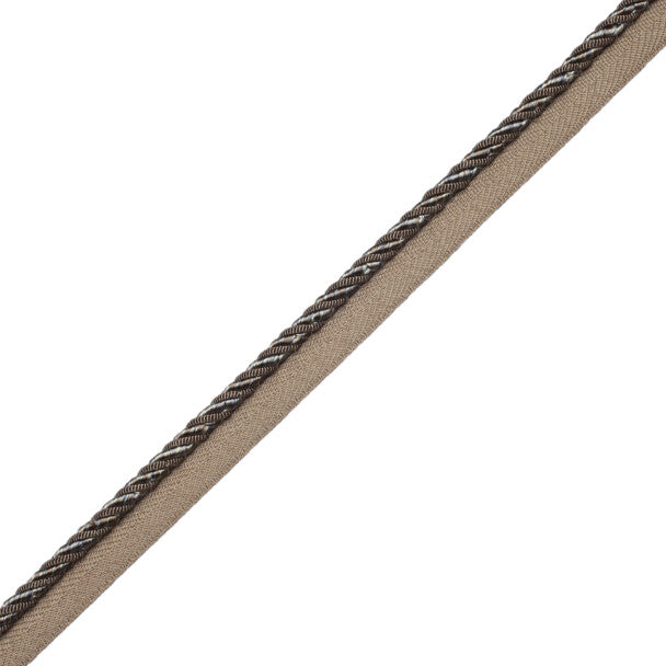 1/4" Aurelia Cord With Tape Trim by Samuel & Sons in Gris