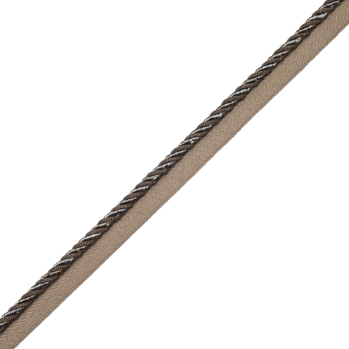 1/4" Aurelia Cord With Tape Trim by Samuel & Sons in Gris