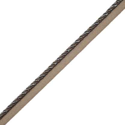 1/4" Aurelia Cord With Tape Trim by Samuel & Sons in Gris