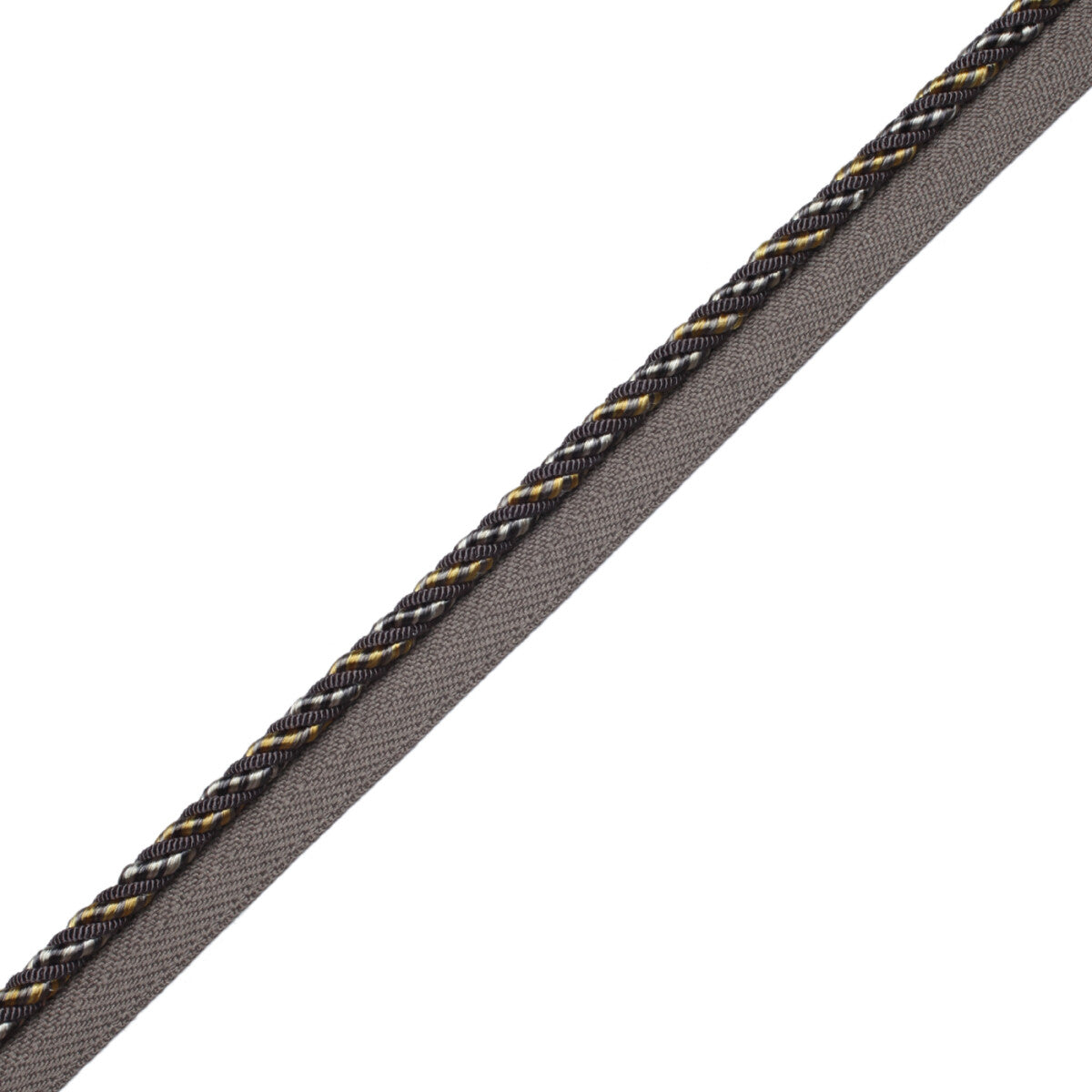 1/4" Aurelia Cord With Tape Trim by Samuel & Sons in Charcoal/Citron