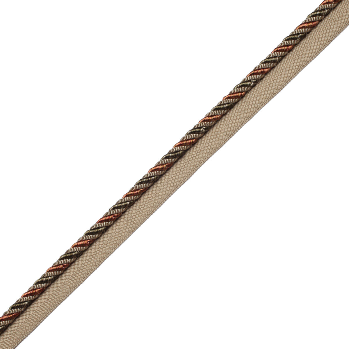 1/4" Aurelia Cord With Tape Trim by Samuel & Sons in Tea