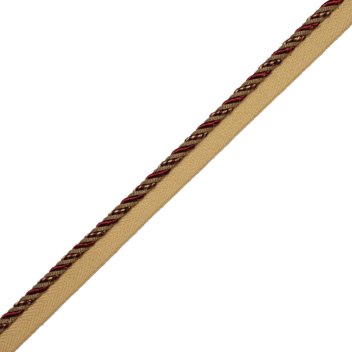 1/4" Aurelia Cord With Tape Trim by Samuel & Sons in Bordeaux/Gold