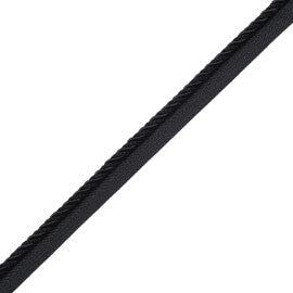 1/4" Aurelia Cord With Tape Trim by Samuel & Sons in Onyx