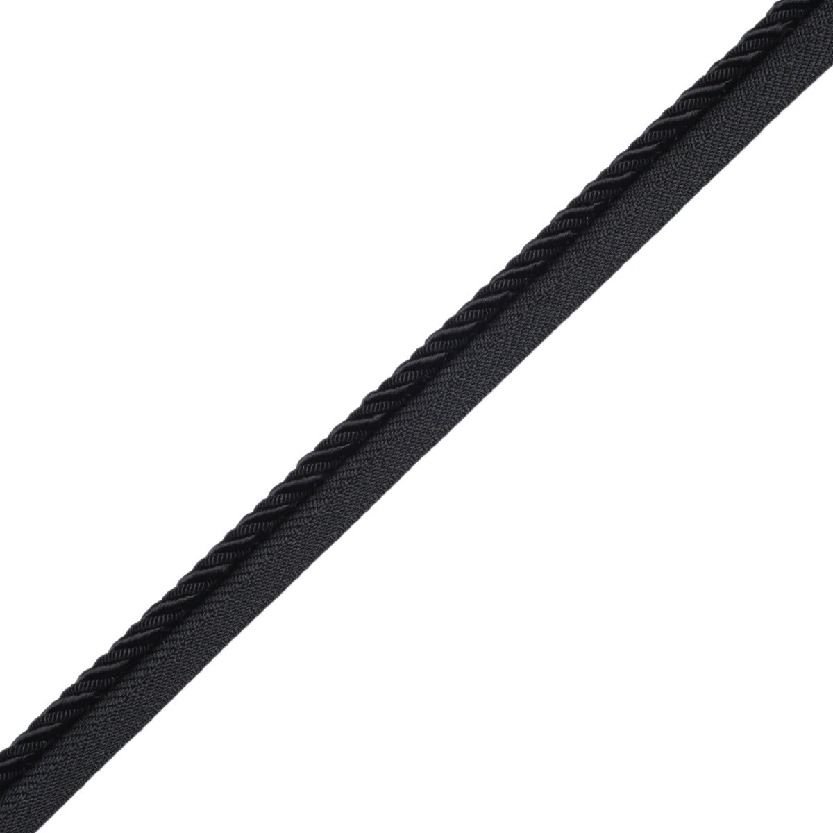1/4" Aurelia Cord With Tape Trim by Samuel & Sons in Onyx