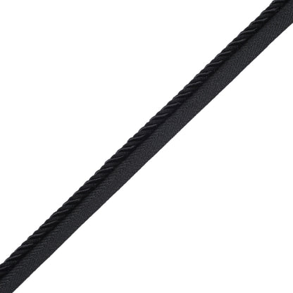 1/4" Aurelia Cord With Tape Trim by Samuel & Sons in Onyx