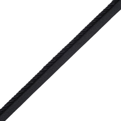 1/4" Aurelia Cord With Tape Trim by Samuel & Sons in Onyx