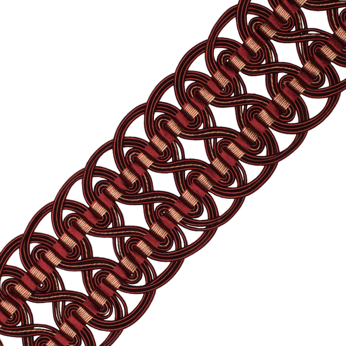 2.6" Aurelia Crete Trim by Samuel & Sons in Bordeaux/Gold