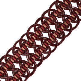 2.6" Aurelia Crete Trim by Samuel & Sons in Bordeaux/Gold