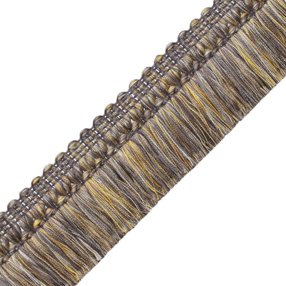 Aurelia Brush Fringe Trim by Samuel & Sons in Charcoal/Citron, BR-56131-28, swatch