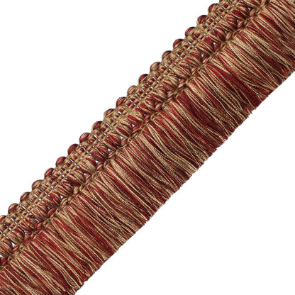 Aurelia Brush Fringe Trim by Samuel & Sons in Bordeaux/Gold, BR-56131-31, swatch