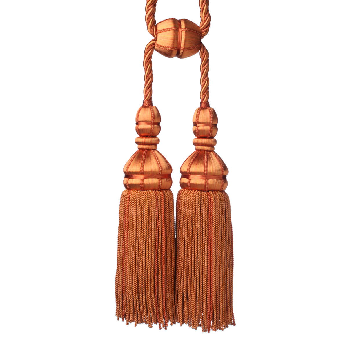 Aurelia Double Tassel Tieback by Samuel & Sons in Tangerine, TT-56134-02, swatch