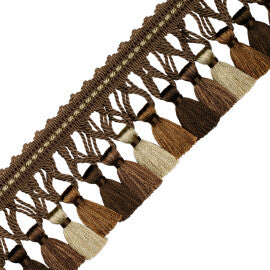 Aurelia Tassel Fringe Trim by Samuel & Sons in Chocolate