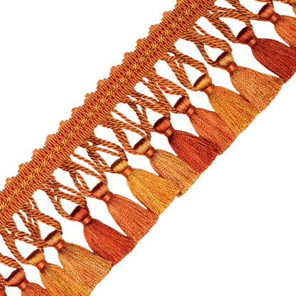Aurelia Tassel Fringe Trim by Samuel & Sons in Tangerine