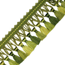Aurelia Tassel Fringe Trim by Samuel & Sons in Apple Green