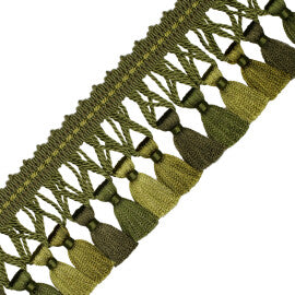 Aurelia Tassel Fringe Trim by Samuel & Sons in Loden