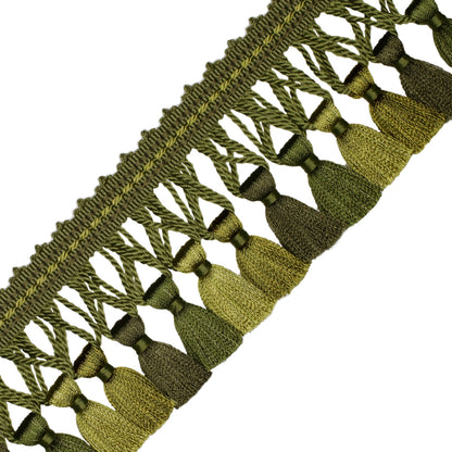 Aurelia Tassel Fringe Trim by Samuel & Sons in Loden