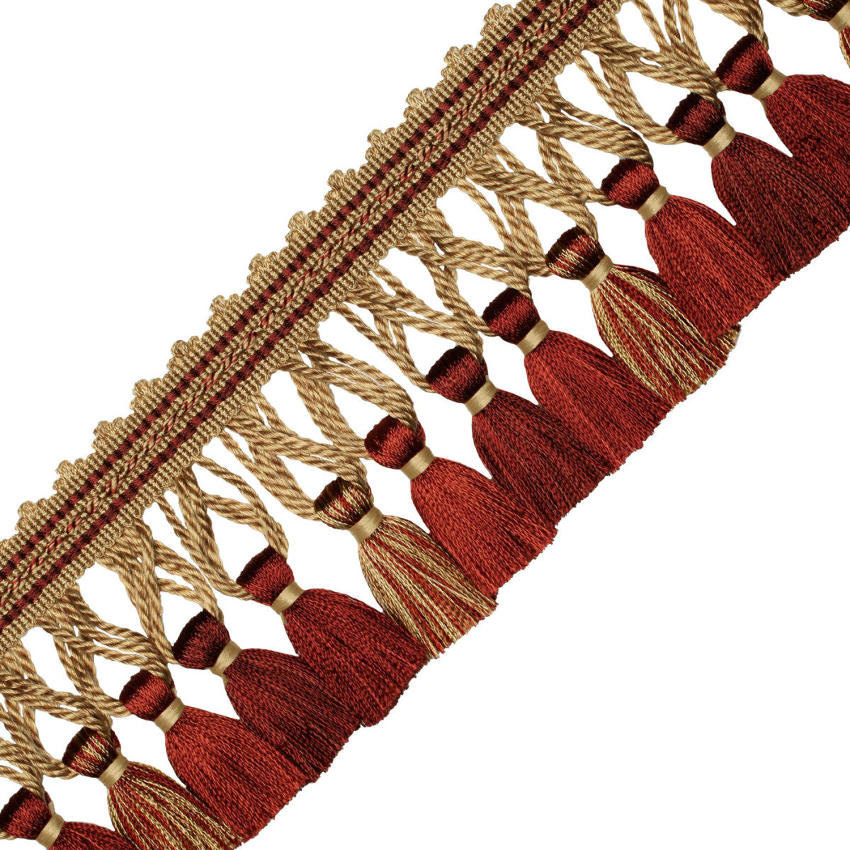 Aurelia Tassel Fringe Trim by Samuel & Sons in Bordeaux/Gold