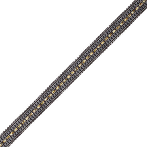 1/2" Aurelia Gimp Trim by Samuel & Sons in Charcoal/Citron