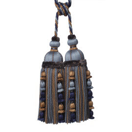 Kensington Double Tassel Tieback by Samuel & Sons in Royal Oak