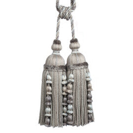 Kensington Double Tassel Tieback by Samuel & Sons in Platinum