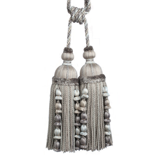 Kensington Double Tassel Tieback by Samuel & Sons in Platinum