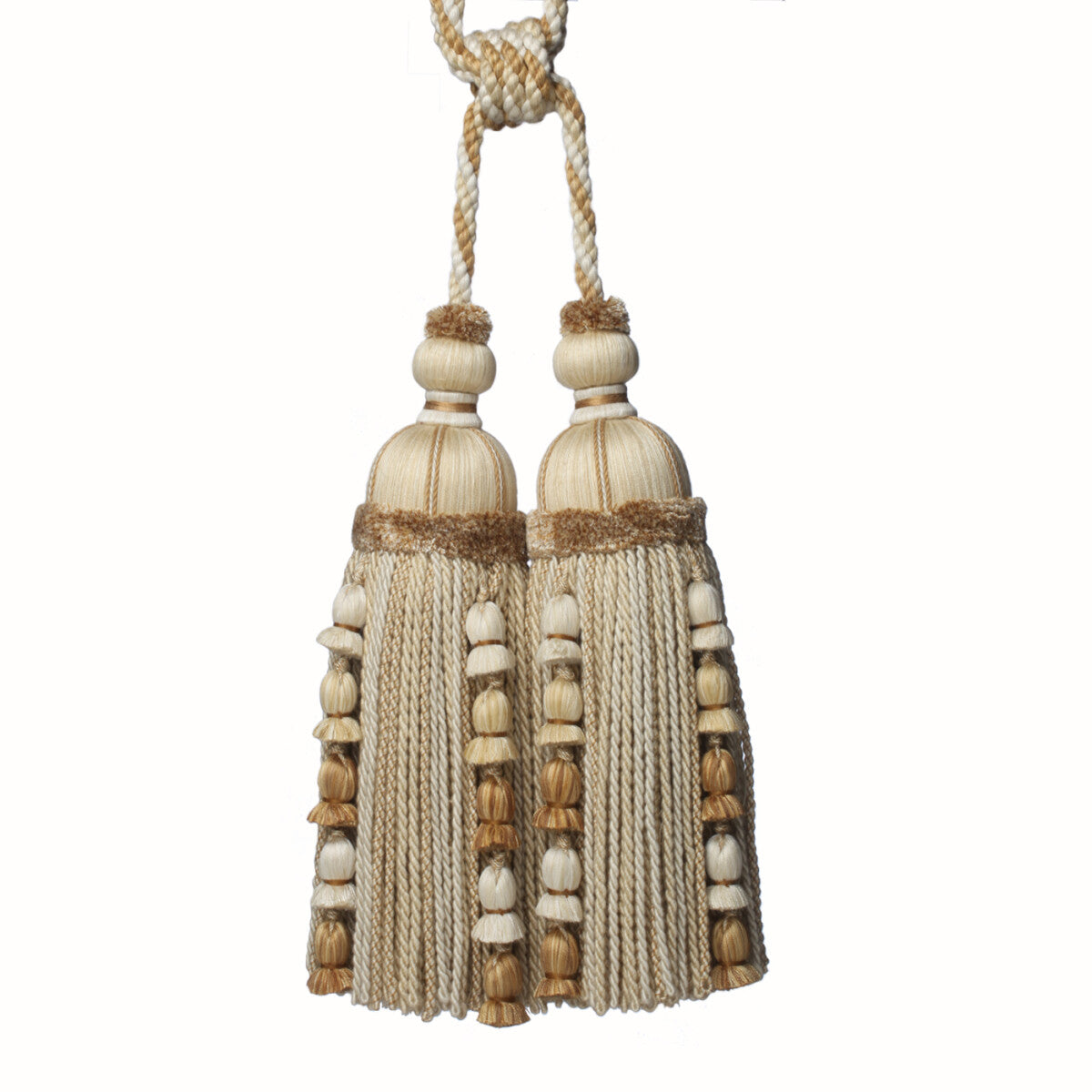 Kensington Double Tassel Tieback by Samuel & Sons in Cornsilk