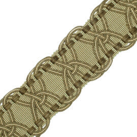 2.5" Kensington Braid Trim by Samuel & Sons in Olive