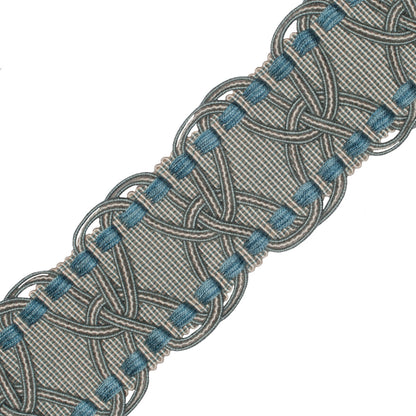 2.5" Kensington Braid Trim by Samuel & Sons in Aqua Gray