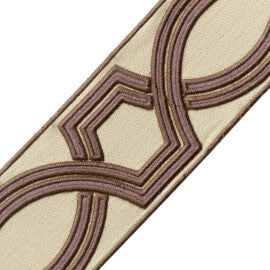 2.75" Ogee Embroidered Border Trim by Samuel & Sons in Dusk