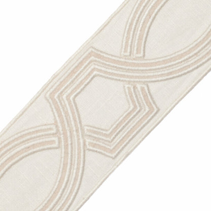 2.75" Ogee Embroidered Border Trim by Samuel & Sons in Alabaster